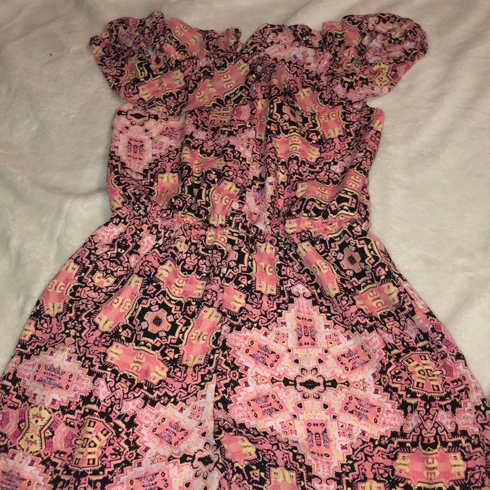 Pink off the shoulder romper